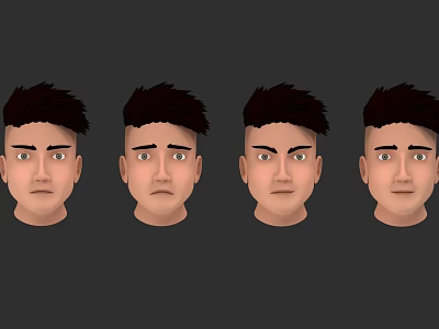 Game And Movie Character 3D Head Models With Different Facial Expressions 3d model