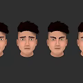 Game And Movie Character 3D Head Models With Different Facial Expressions