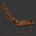 Red Velvet Accent Chair With Orange Armrests And Button Tufted Backrest
