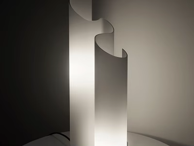 Modern Table Lamp With Curved White Shade And Soft Lighting For Desk Decoration 3d model