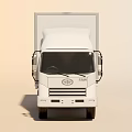 White Commercial Box Truck With Delivery Transport Cab And Body Structure