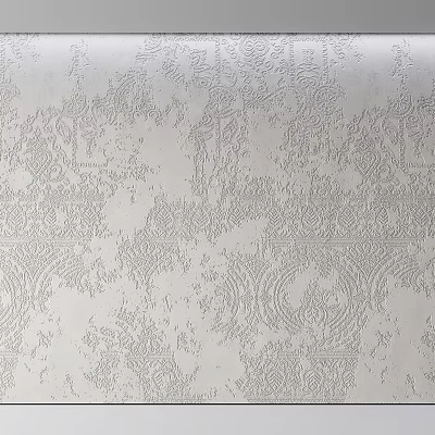 Luxury Light Colored Wallpaper With Embossed Intricate Pattern And Decorative Design 3d model