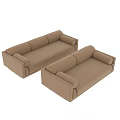 Modern Beige Fabric Sofa Set With Armrests And Decorative Trim Details 3d model