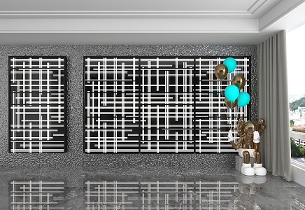 Modern background wall 3d model