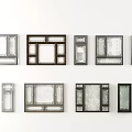 New Chinese style window combination casement window frame Chinese style floor-to-ceiling window broken bridge aluminum alloy window sliding window 3d model