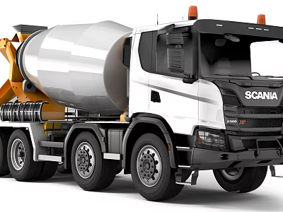SCANIA Heavy Duty Concrete Mixer Truck With Large Mixing Drum For Construction 3d model
