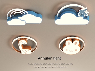 Children's room ceiling lights cartoon lights aircraft lights 3d model