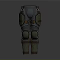 Tactical Protective Pants With Green Knee Guards And Brown Belt Straps Design