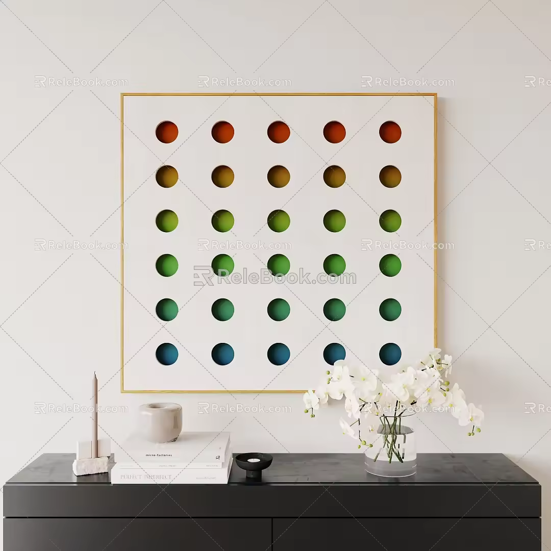 Quiet Ancient Hole Gradient Color Decorative Painting 3d model