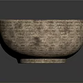 Handwoven Brown Purple Ceramic Bowl With Textured Design For Garden Decoration