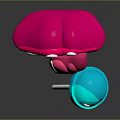 Colorful Lip Shaped Lollipop With Blue Ball And White Stick On Dark Background