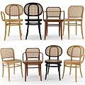 Various Style Leisure Chairs With Wicker Back And Wooden Frame In Different Colors