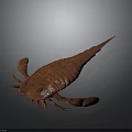 Trilobite With Reddish Brown Color Segmented Body Multiple Appendages And Long Tail Spine