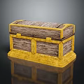 Vintage Wooden Chest With Gold Trim For Storing Clothing And Accessories
