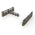 Scenic Wooden Rail Components For Model Construction With Crossbar Fence Design