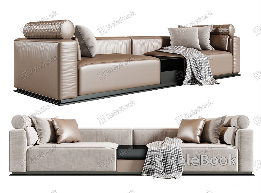 Leather double sofa Modern double sofa model