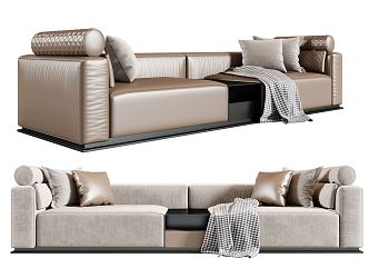 Leather double sofa Modern double sofa 3d model