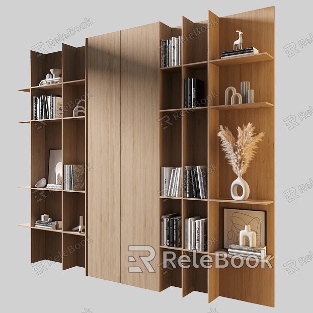 Bookcase Decorative Cabinet Display Cabinet Storage Cabinet Storage Cabinet Solid Wood Log model