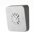 Square Concrete Grey Wall Clock With Hollow Out Dial And White Hands 3d model