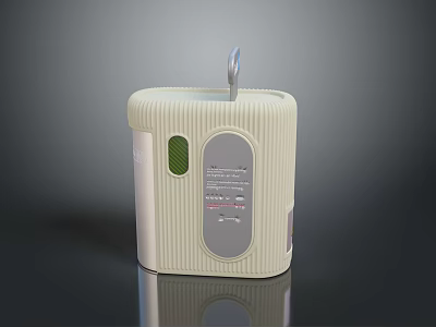 Portable White Electronic Appliance With Handle And Compact Design 3d model
