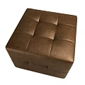 Brown Tufted Ottoman With Square Stitched Panels For Modern Living Space 3d model