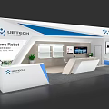 UBTECH Exhibition Booth Featuring Jimu Robot Modern Design Display Shelves And Screens