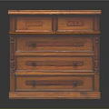 Vintage Wooden Chest of Drawers With Ornate Carved Details And Classic Design