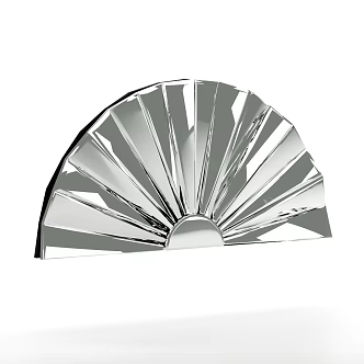 Modern Decorative Mirror Light Luxury Fan-shaped Geometric Ornaments Model Room Home Entrance Wine Cabinet Living Room Nordic Jewelry Background Wall 3d model
