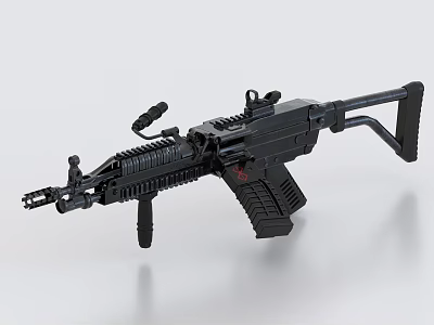 Modern Black Tactical Assault Rifle With Magazine Grip And Barrel Design 3d model