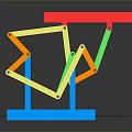 Colorful Modern Home Supplies Stand With Red Top And Multicolored Support Structure