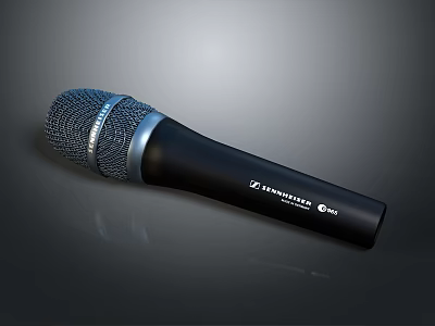 Sennheiser E 835 Dynamic Microphone With Black Body And Silver Mesh Grille Professional Audio Equipment 3d model