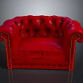 Red Tufted Sofa With Nailhead Trim Classic Design And Elegant Upholstery