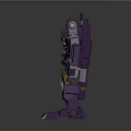 Purple Mechanical Robot 3D Render With Standing Pose And Detailed Armor Design 3d model