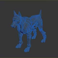 Futuristic Metallic Mechanical Dog With Red Eyes And Intricate Structure