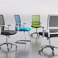 Modern Office Chair Featuring Mesh Backrest Multiple Colors Wheeled Base And Various Designs 3d model