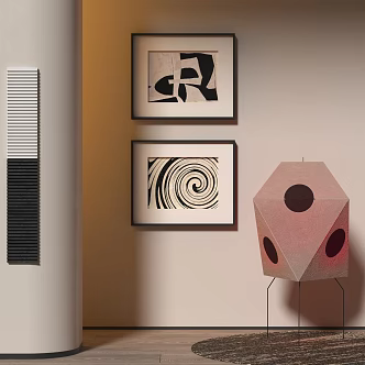 Modern Floor Lamp Decorative Hanging Painting 3d model