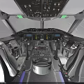 Commercial Passenger Airplane With Cockpit Economy Class First Class And 7 Color Paint Schemes