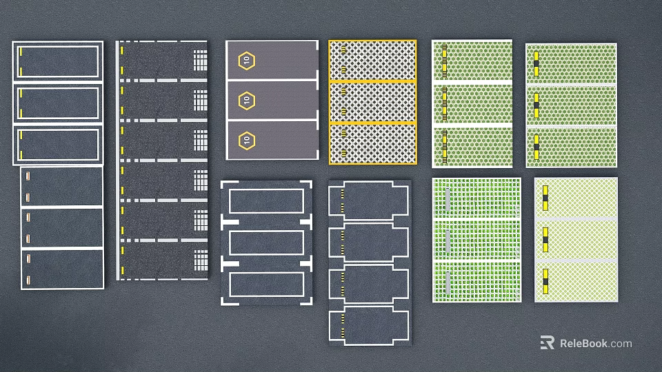 Eco Parking Lot Design With Sustainable Layout And Green Landscaping Features 3d model 