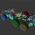 Lego Red Bull ASUS Race Car Model With Black Red Blue Design And Multiple Wheels