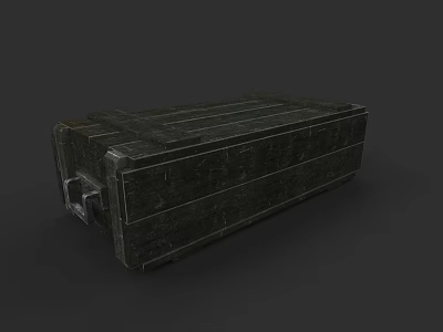 Dark Wooden Carved Box Sculpture With Textured Surface And Metal Latch 3d model