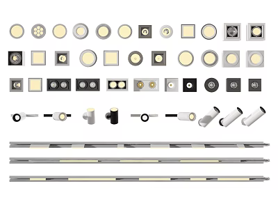 Modern Downlights And Spotlights With Various Designs For Home Interior Lighting 3d model