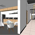 Public Office Space With Open Layout Desks Green Plants And Bookshelves