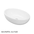 Modern White Oval Washbasin with Sleek Smooth Surface and Countertop Style