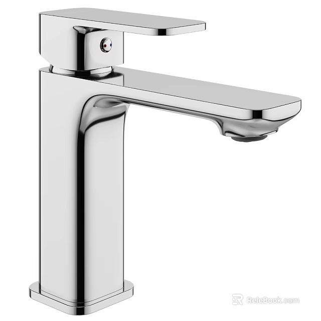 Modern Chrome Faucet With Tall Spout And Sleek Single Handle Design 3d model 