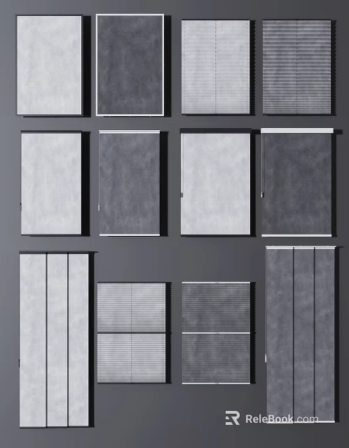 Various Curtain Designs and Styles for Modern Home Interior Decoration 3d model 