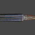 Vintage Shotgun With Engraved Metal Double Barrel And Wooden Stock