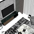 Elegant Modern Living Room Sofa Coffee Table Set With Abstract Wall Art And Plaid Rug