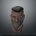 Elderly Man 3D Model Head With Gray Beard And Styled Hair