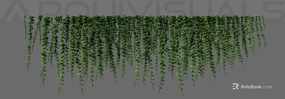 Lush Green Hanging Vines With Cascading Leaves For Natural Decorative Design 3d model 