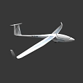 Intelligent Glider ASH-25 Model Flying with Extended Wings and White Fuselage
